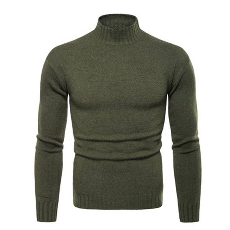 Pure Color Loose Men Pullover Sweater