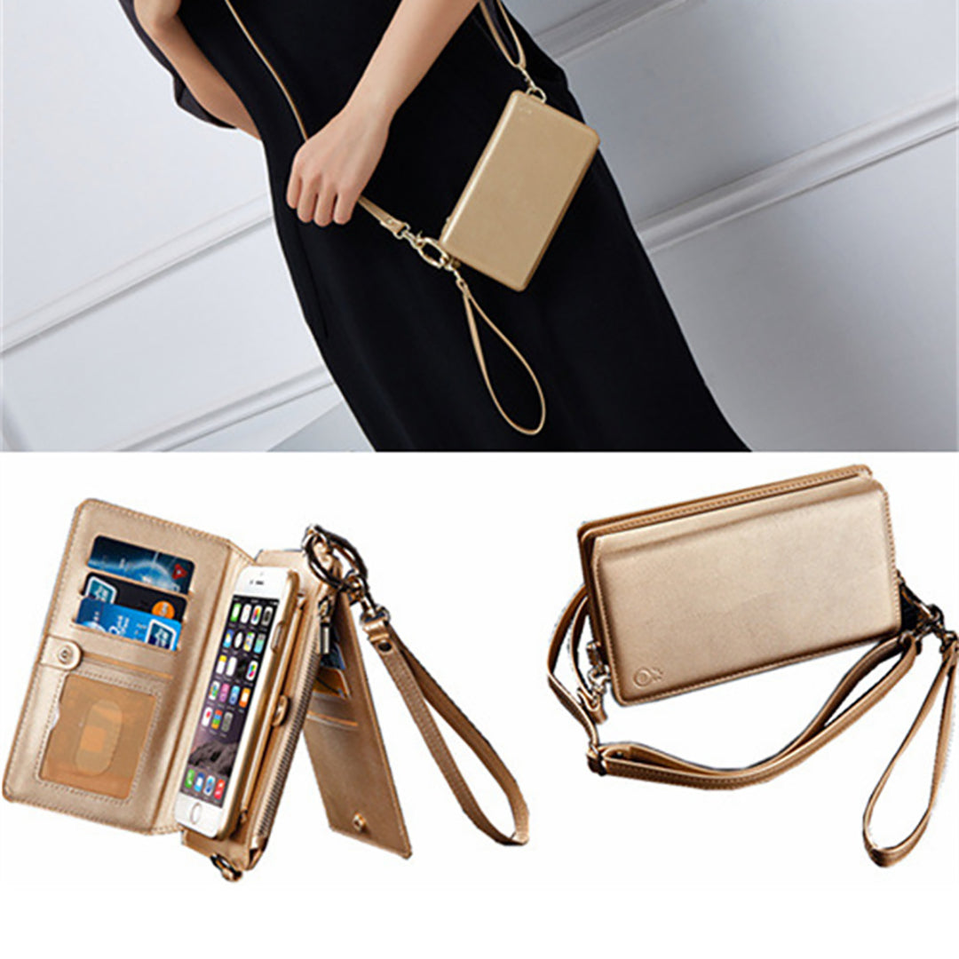 Multicunctional Solid Color Backpack & Wallet for iPhone 13 &12