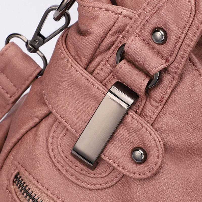 Fashion Large-Capacity Washed PU Shoulder Bag