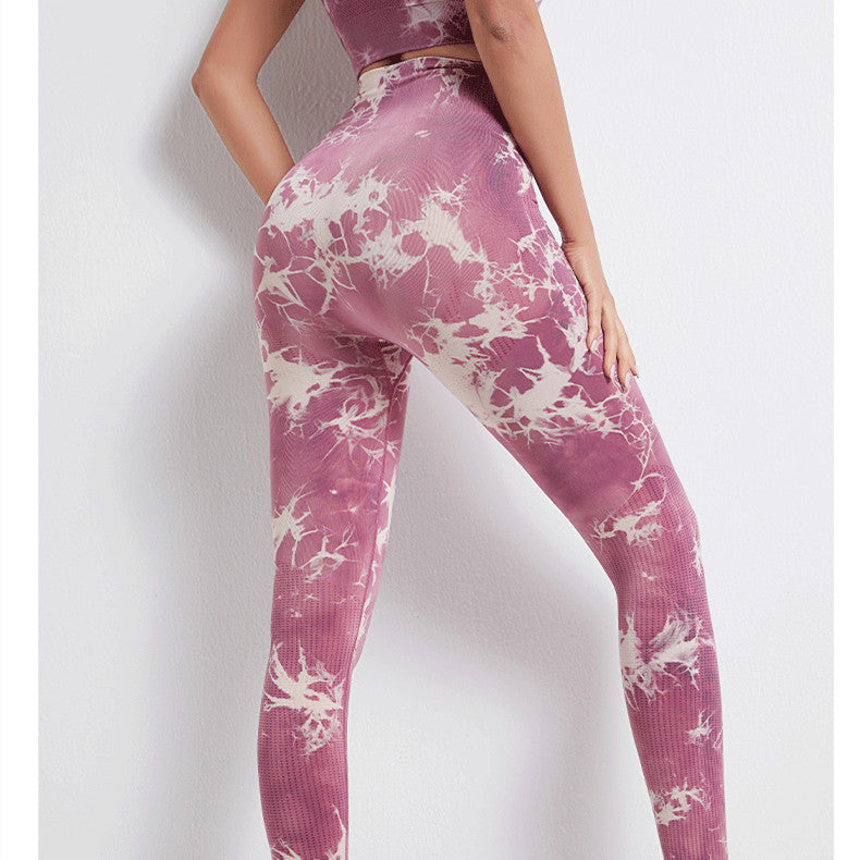 Seamless High Waist Printed Leggings Yoga Pants For Fitness and Pilates