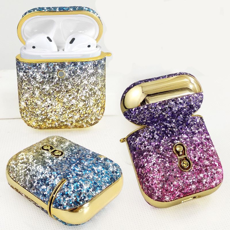 Flip Glitter Rainbow Bluetooth Headset Case for Airpods 1/2/3