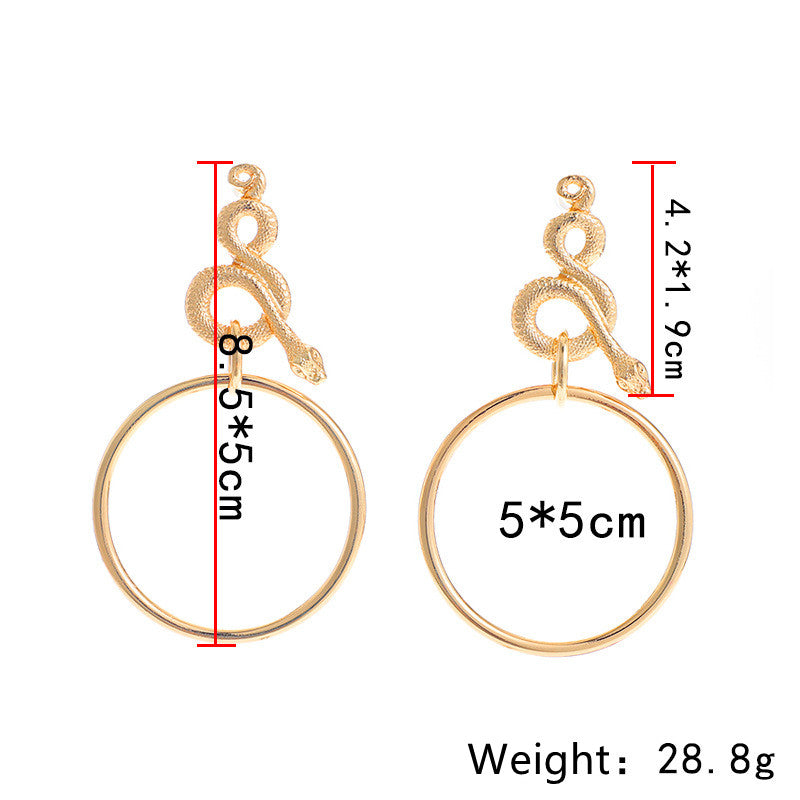 Vintage Circle Snake Earrings