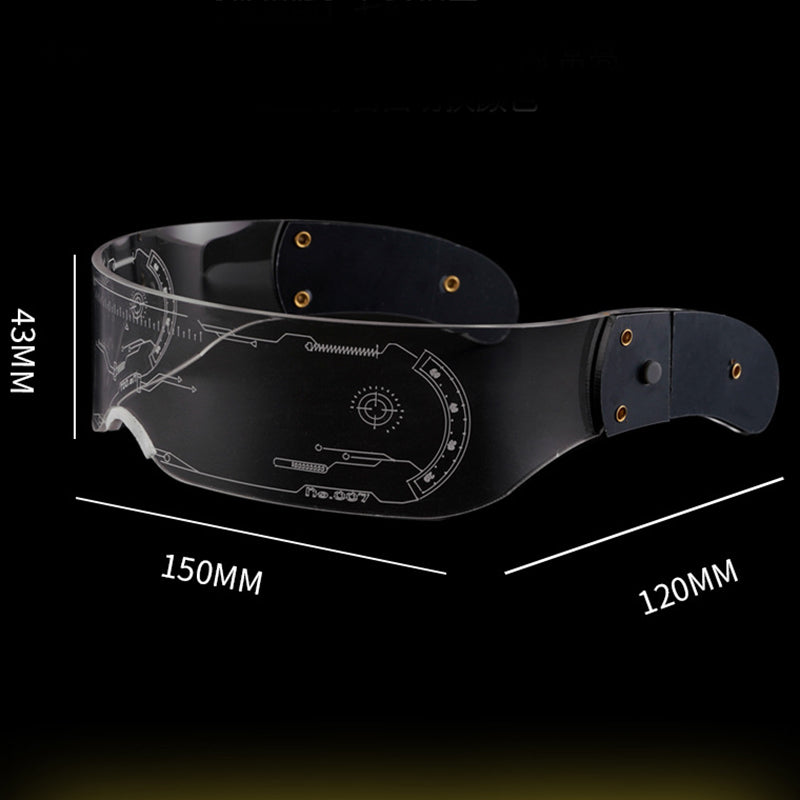 Fashion Trend Cyberpunk LED Lights Colorful Dazzling Glasses