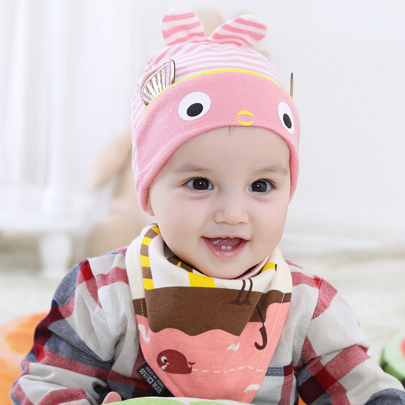 Newborn Infant Solid Color Warm Saliva Towel Cute Cartoon Kit