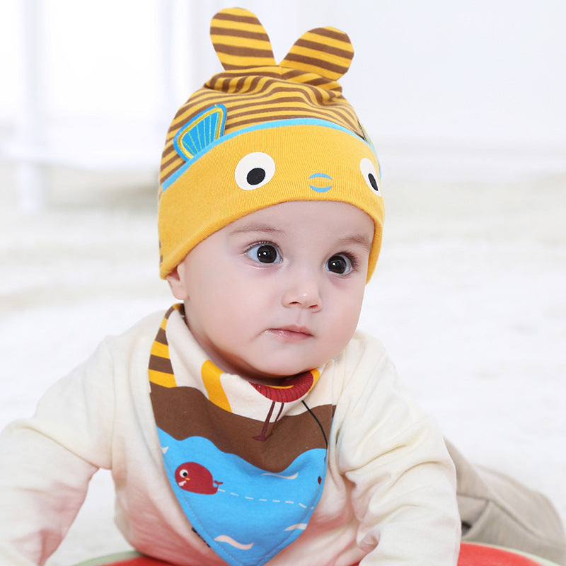 Newborn Infant Solid Color Warm Saliva Towel Cute Cartoon Kit