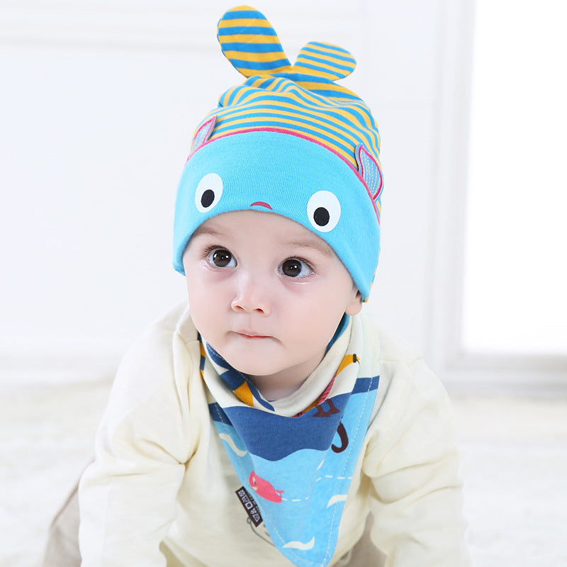 Newborn Infant Solid Color Warm Saliva Towel Cute Cartoon Kit