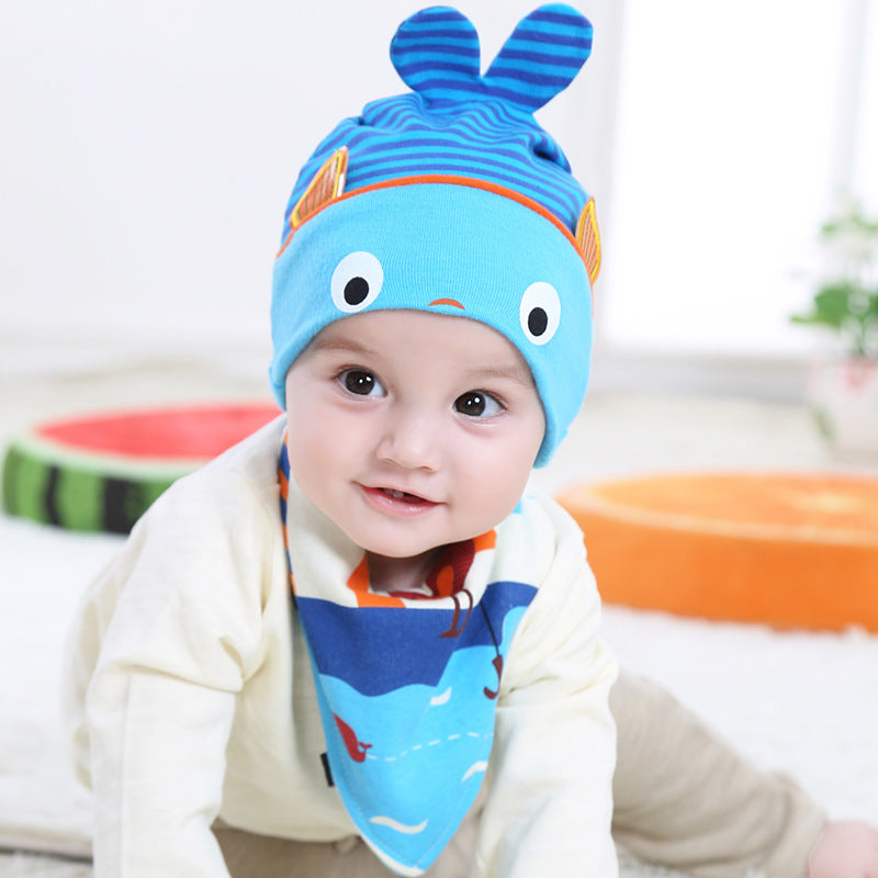 Newborn Infant Solid Color Warm Saliva Towel Cute Cartoon Kit
