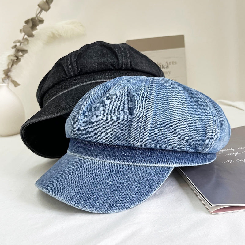 Washable Denim Retro Cctagonal Hat