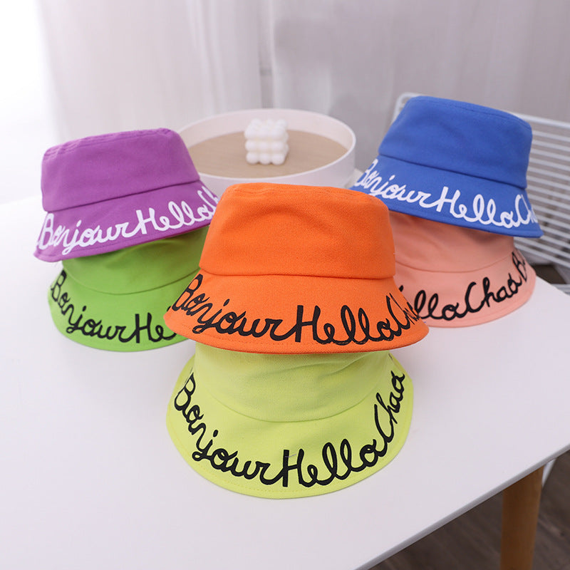 Solid Color Embroidered Letter Visor Hat Versatile Travel Hat