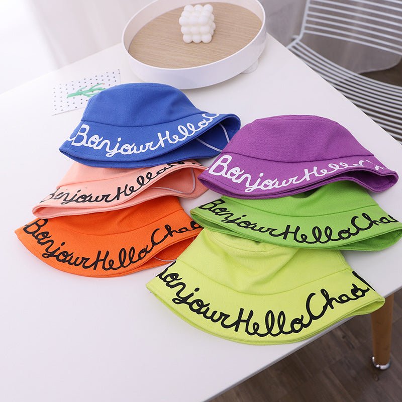 Solid Color Embroidered Letter Visor Hat Versatile Travel Hat