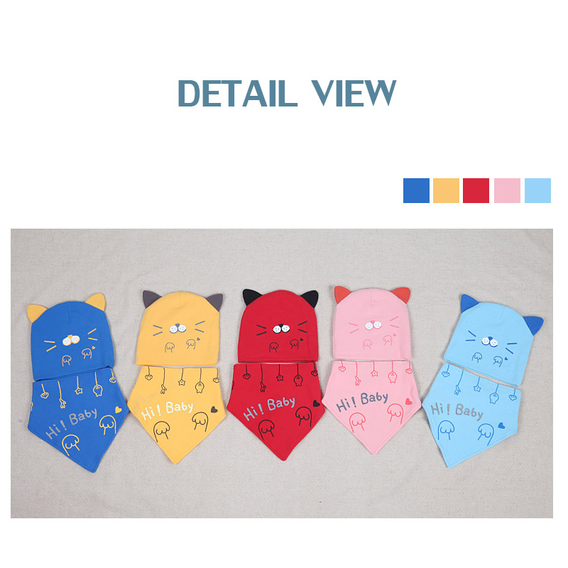 Newborn Infant Solid Color Warm Saliva Towel Cute Cartoon Kit