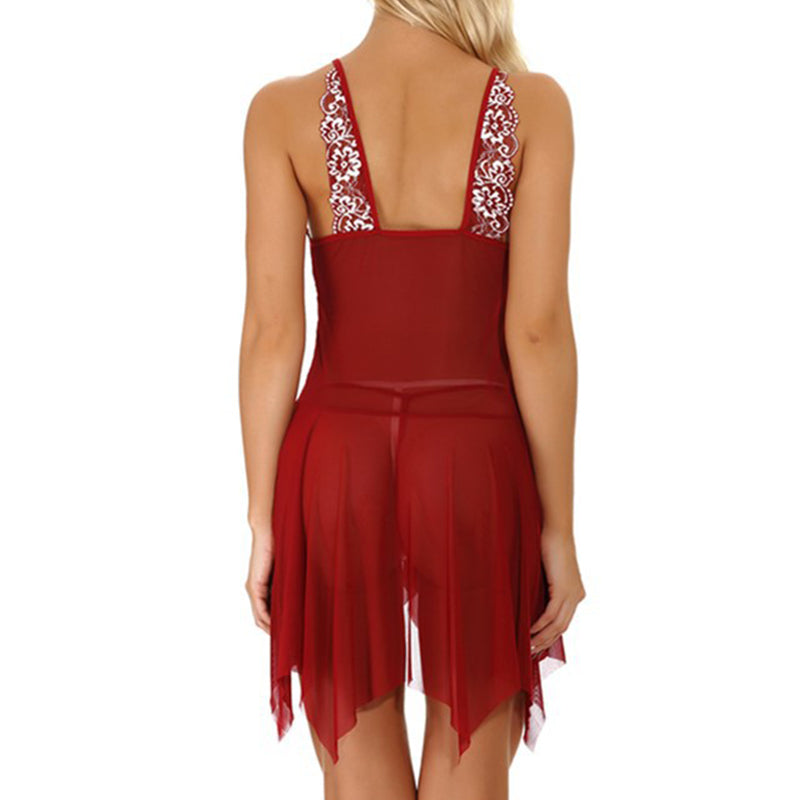 Sexy Lace V-Neck Front Closure Nightdress