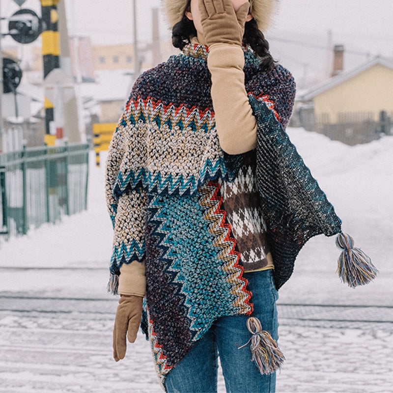 Women Bohemian Scarf Tassel Vintage Shawl