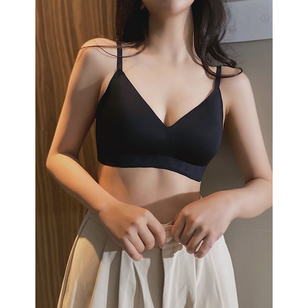 Thin Straps Removable Pad Seamless Bra