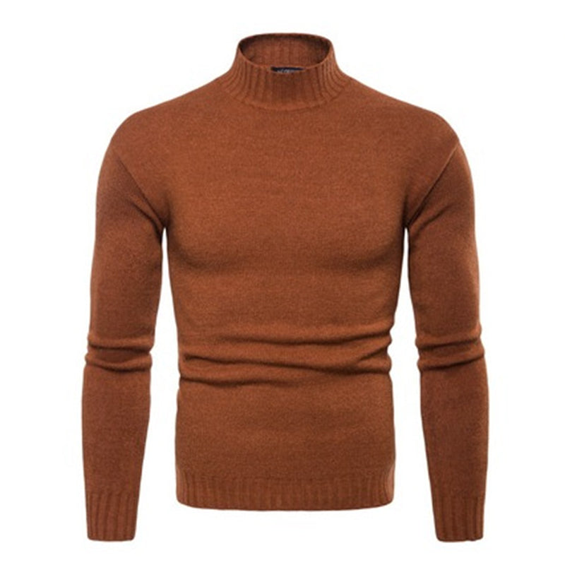 Pure Color Loose Men Pullover Sweater