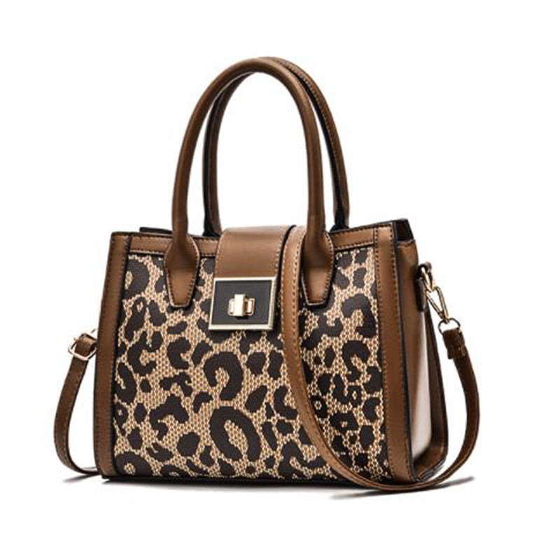 Leopard Retro Handbag Shoulder Square Bag Multi-pockets For Commute and Daily