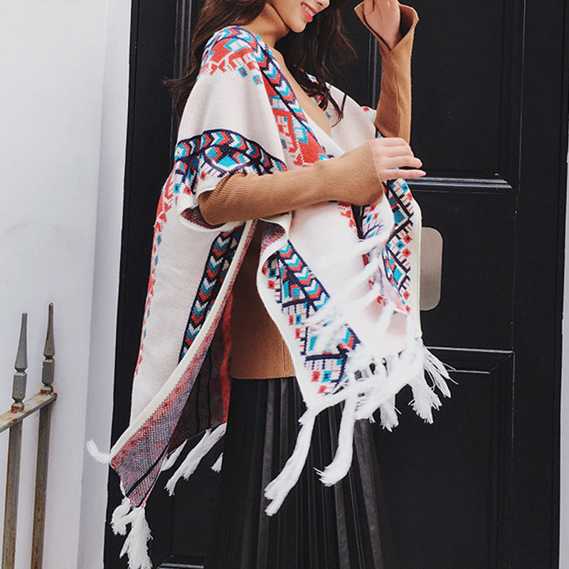 Tassel Printed Women Scarf Bohemian Shawl
