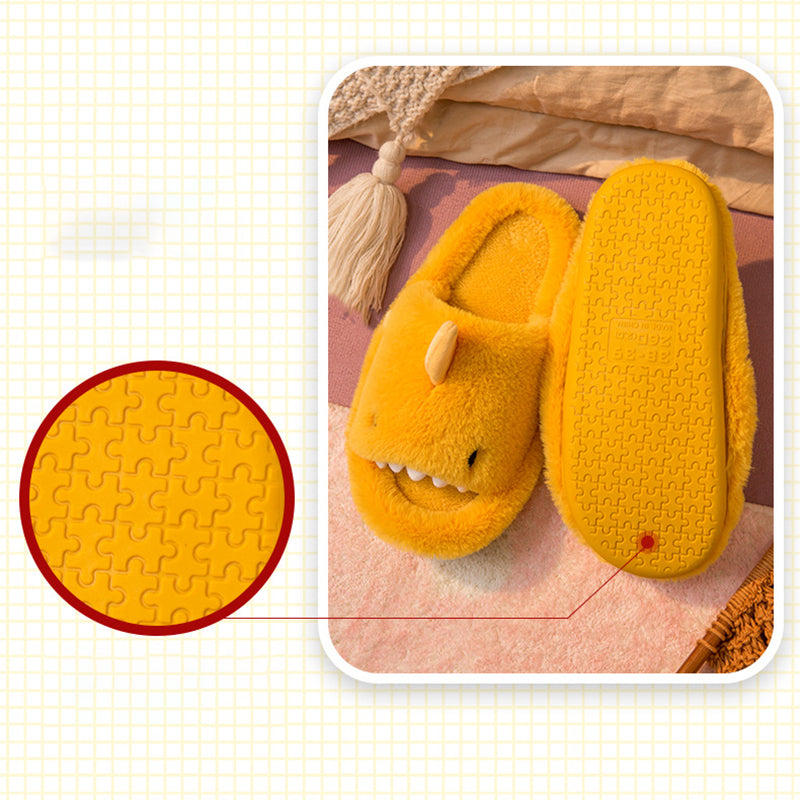 Cute Cartoon Shark Plush Slippers For Home