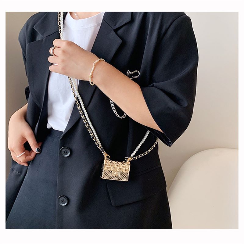 Pearl Chain Halter Mini Headphone Bag