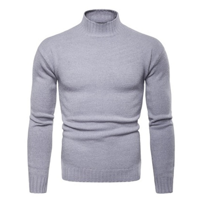 Pure Color Loose Men Pullover Sweater
