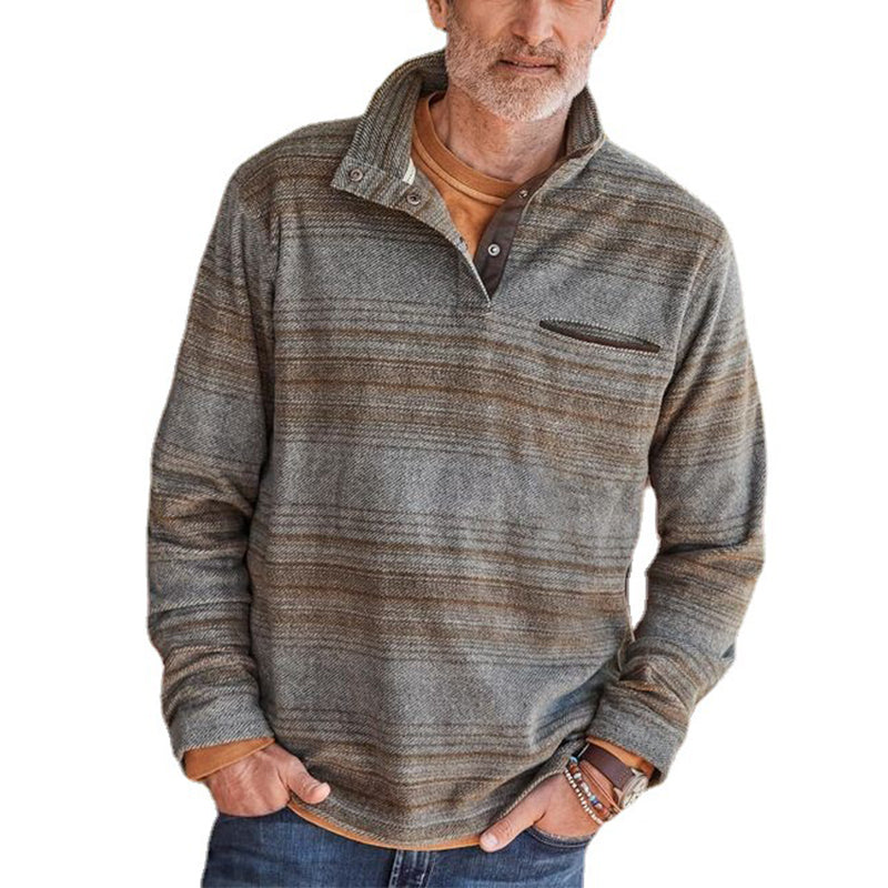 Men Cotton Blend Henry Sweatshirt To 4XL