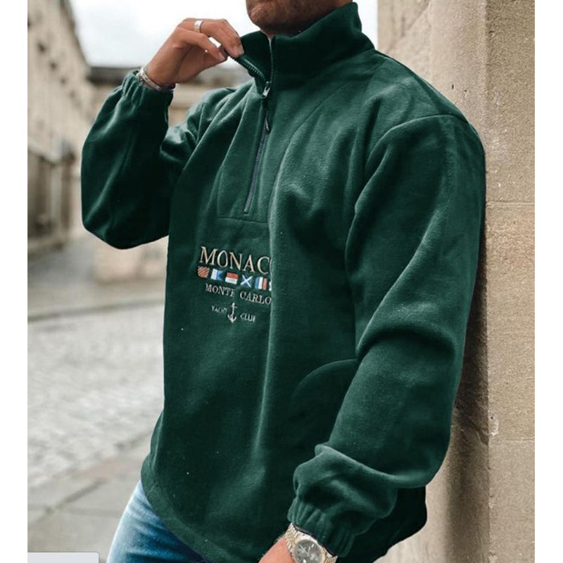 Casual Letter Embroidery Men Sweater
