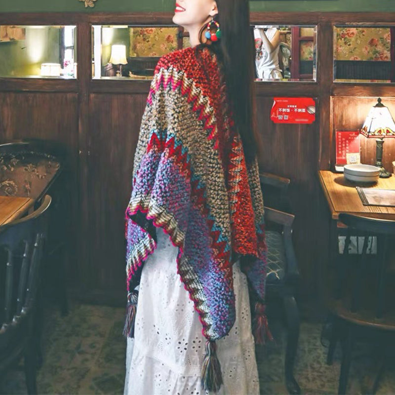 All-match Bohemian Knitted Shawl Women Scarf For Vacation and Daily
