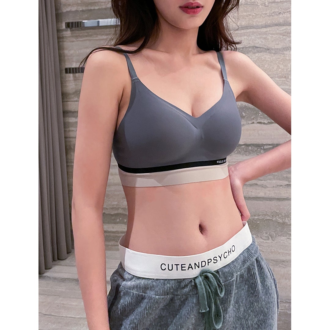 Push Up Wirefree Tricolors Sports Bralette