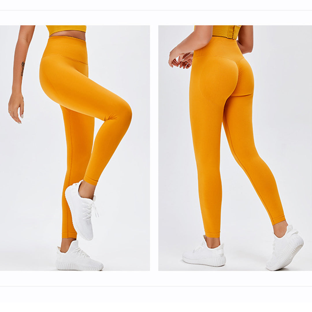 Stretch High Rise Yoga Pants Peach Hips For Low Impact Sports