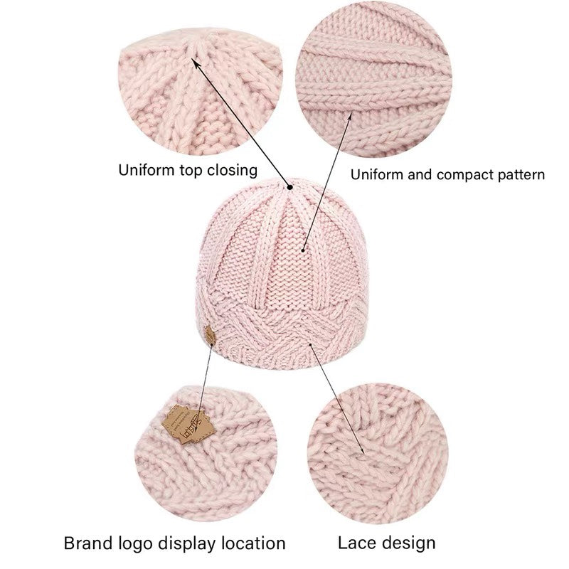 Fashion  Coarse Needle Wool Knitted Warm Hat