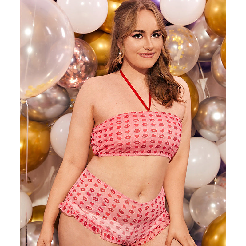 Polka Dot Split Erotic Lingerie Suit