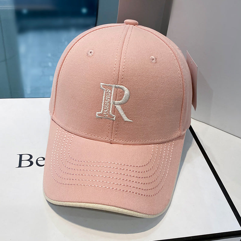 R-letter Embroidered Baseball Cap With Curved Brim