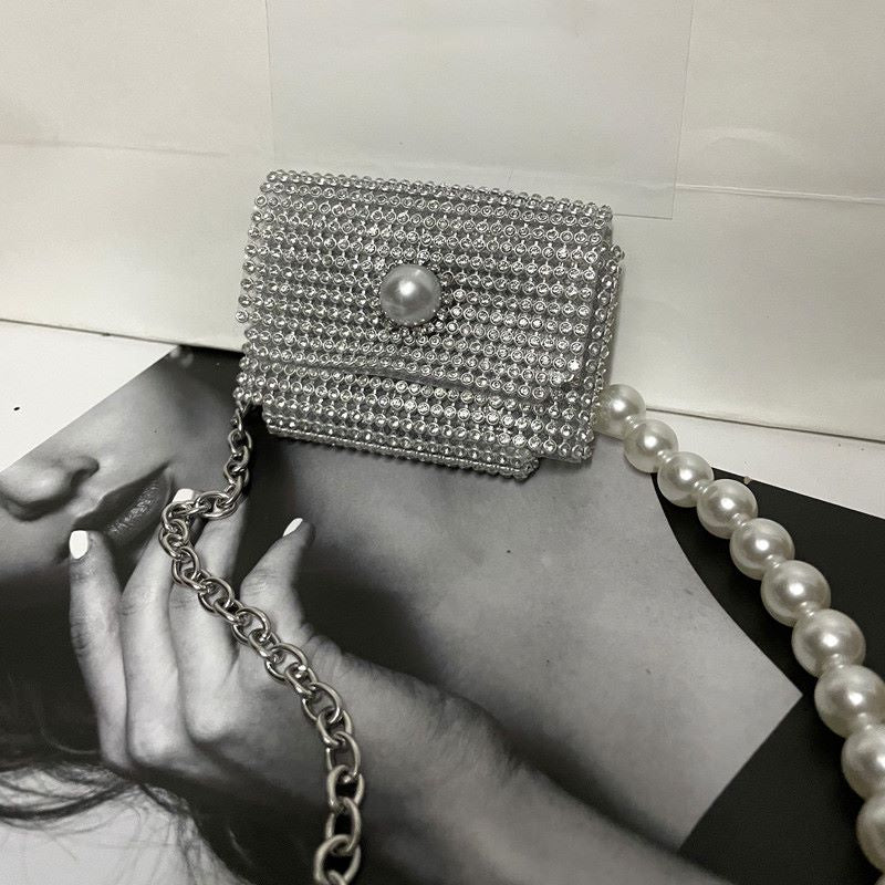 Adjustable Mini Bag Pearl Belt For Dresses