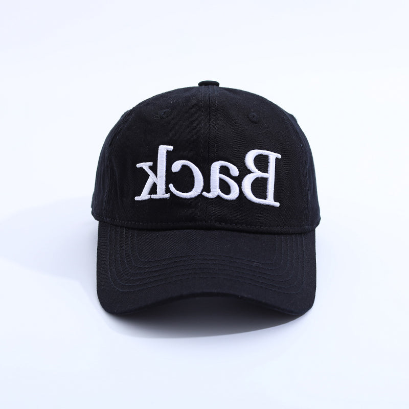 Versatile Casual Embroidered Reverse Lettering Baseball Cap