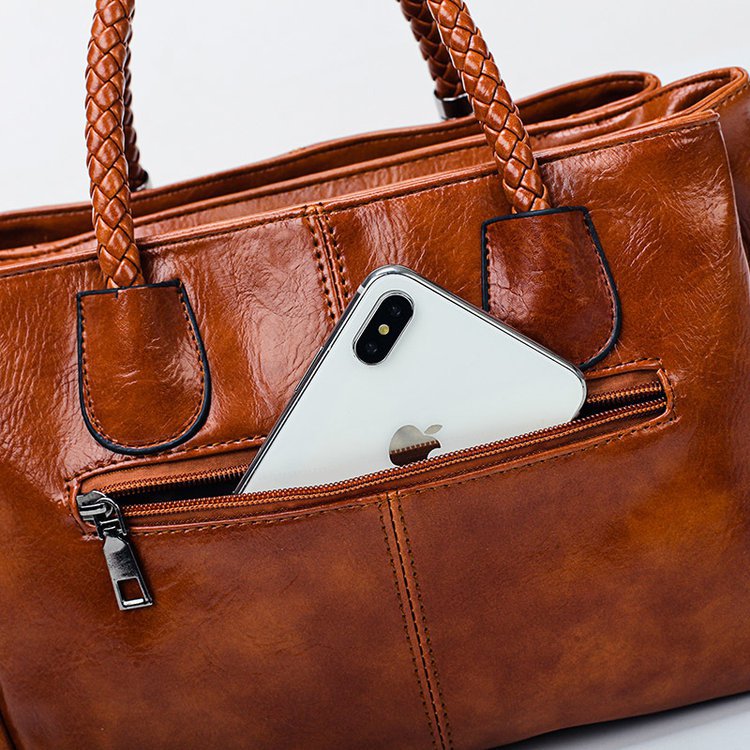 Retro Boston Soft PU Shoulder Bag Handbag For Daily