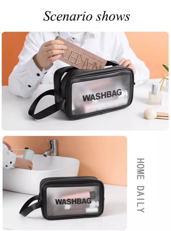 Waterproof transparent portable toiletry bag