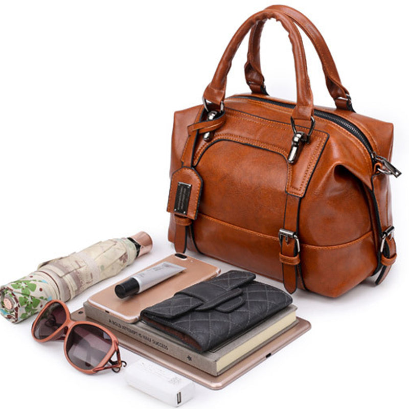 Crocodile Pattern Boston Pillow Bag Handbag For Travel and Daily