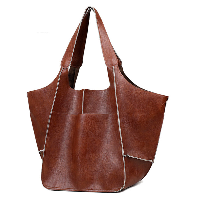 PU Soft Tote Shoulder Bag For Students and Women