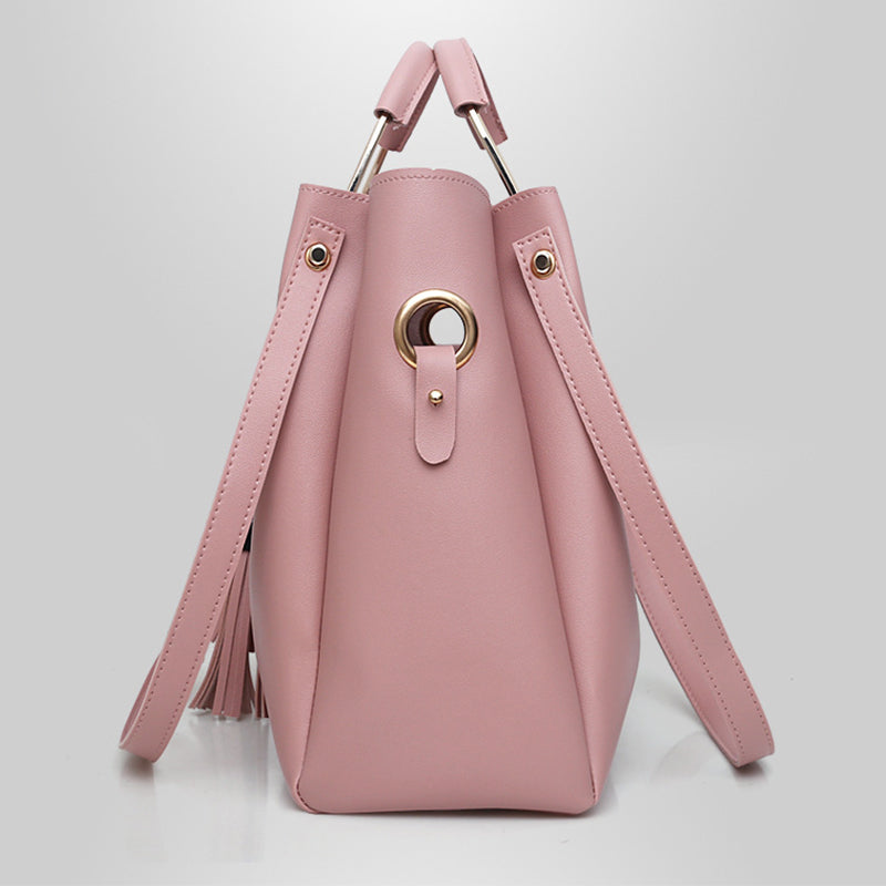 Fashion Tassel Three-piece Bucket Bag For Travel