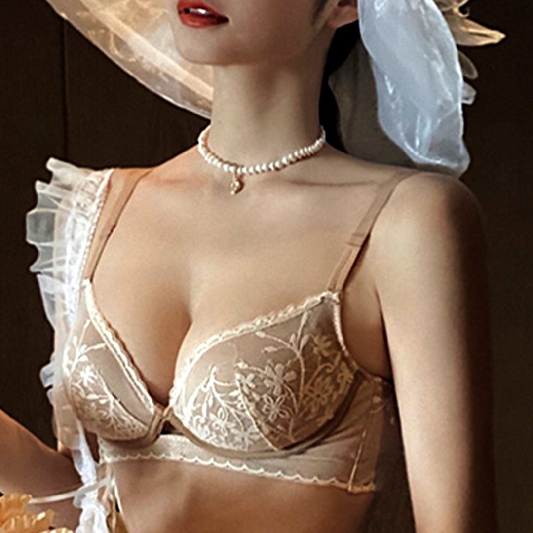 Ziibras™ Lace Embroidery Push Up Bra