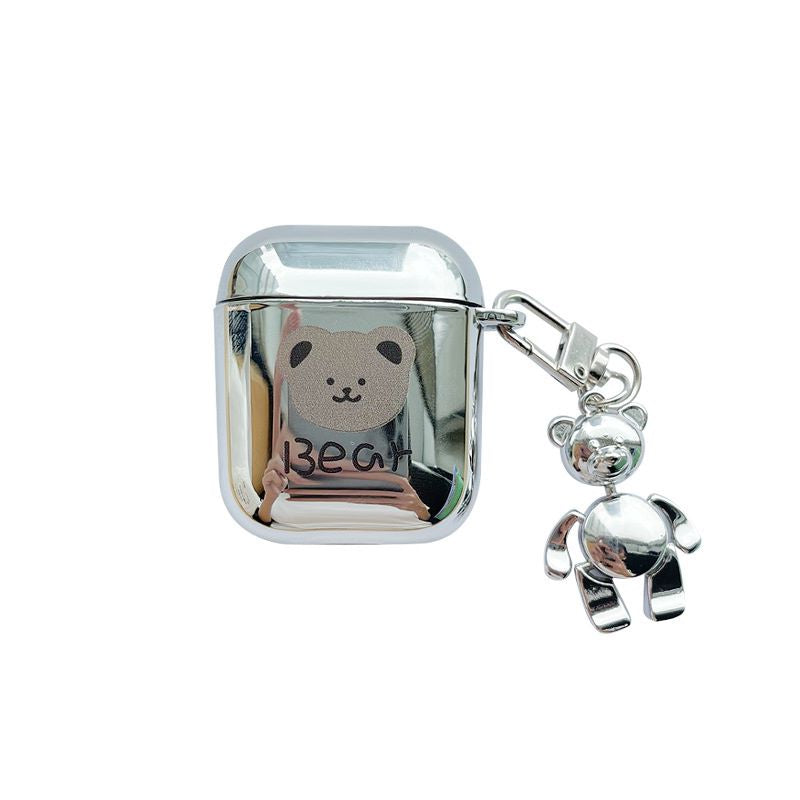 Electroplating Cartoon Bear Headset Case for Airpods Pro/1/2/3
