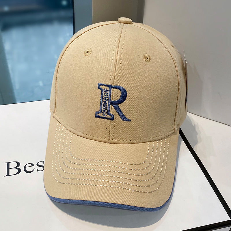 R-letter Embroidered Baseball Cap With Curved Brim