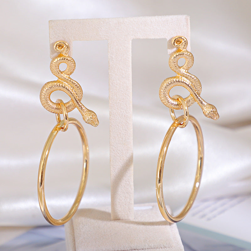 Vintage Circle Snake Earrings