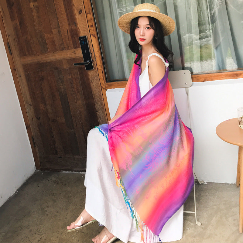Colorful Gradient Bohemian Scarf