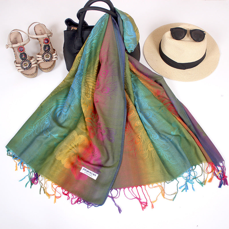 Colorful Gradient Bohemian Scarf