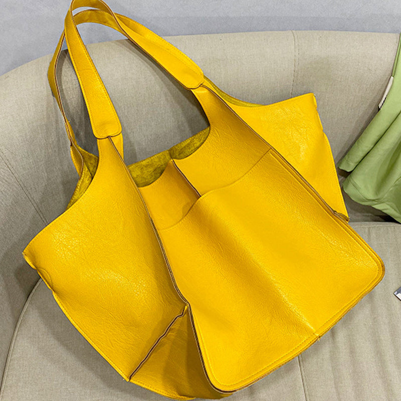 PU Soft Tote Shoulder Bag For Students and Women