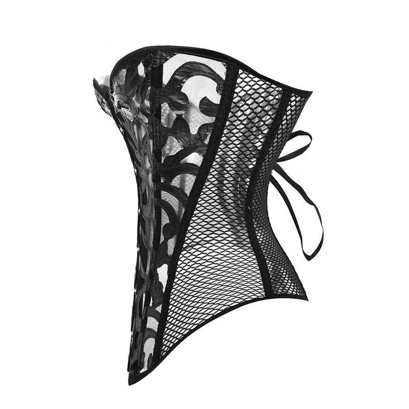 6XL Hollow Printed Mesh Sexy Shapewear Corset