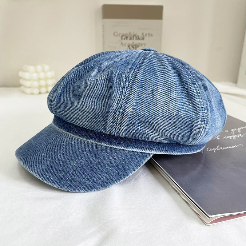 Washable Denim Retro Cctagonal Hat