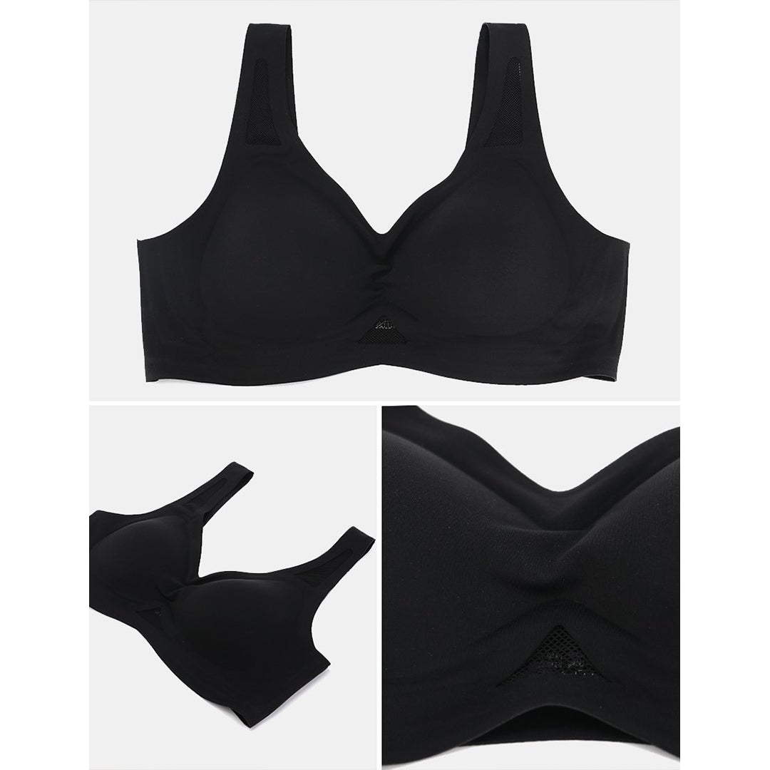 Mesh Design Seamless Bra Without Clasp