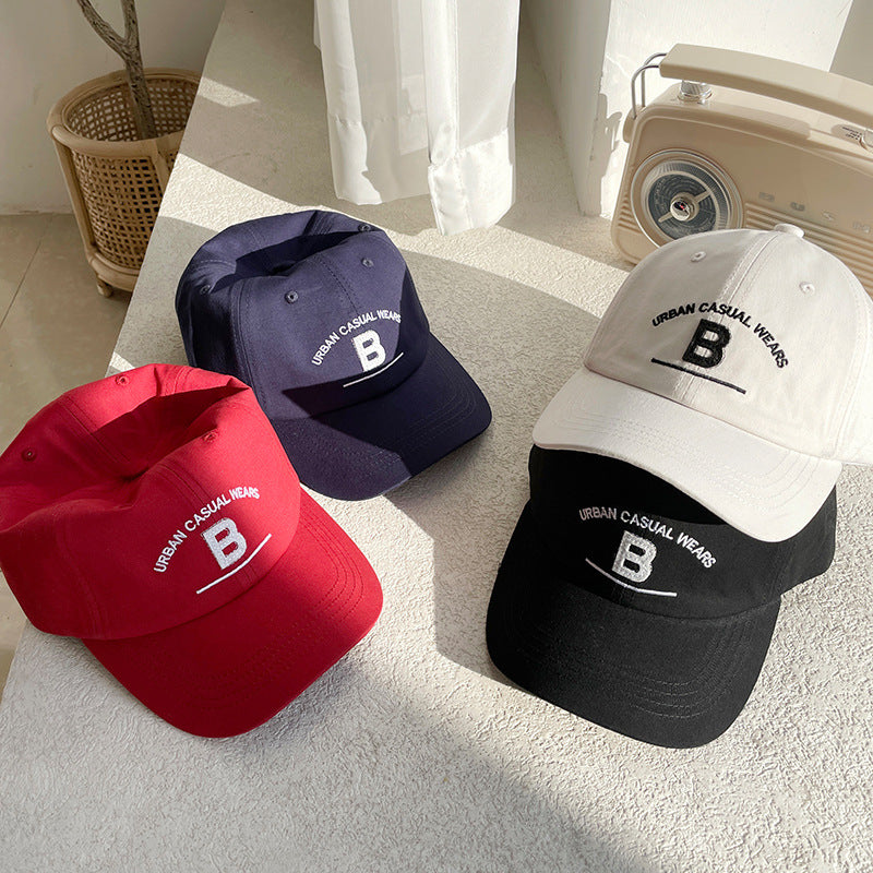 B Letter Embroidered Simple Children's Baseball Cap